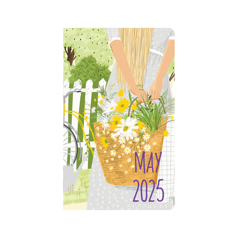 Woman with Basket of Flowers Monthly Planner