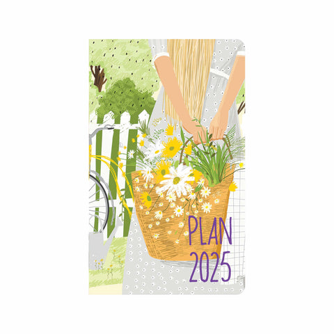 Woman with Basket of Flowers 12 Month Planner
